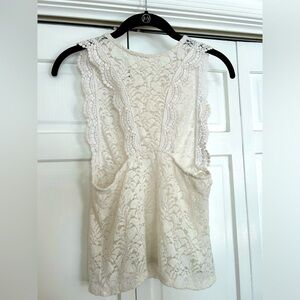 Free People White Lace Tank